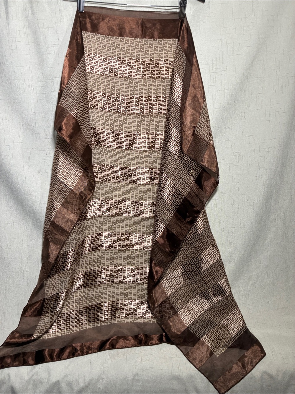 Fendi Brown and Cream Signature Pattern Throw